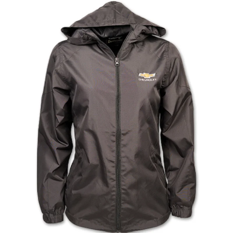 Ladies Chevrolet Gold Bowtie Hooded Wind Jacket