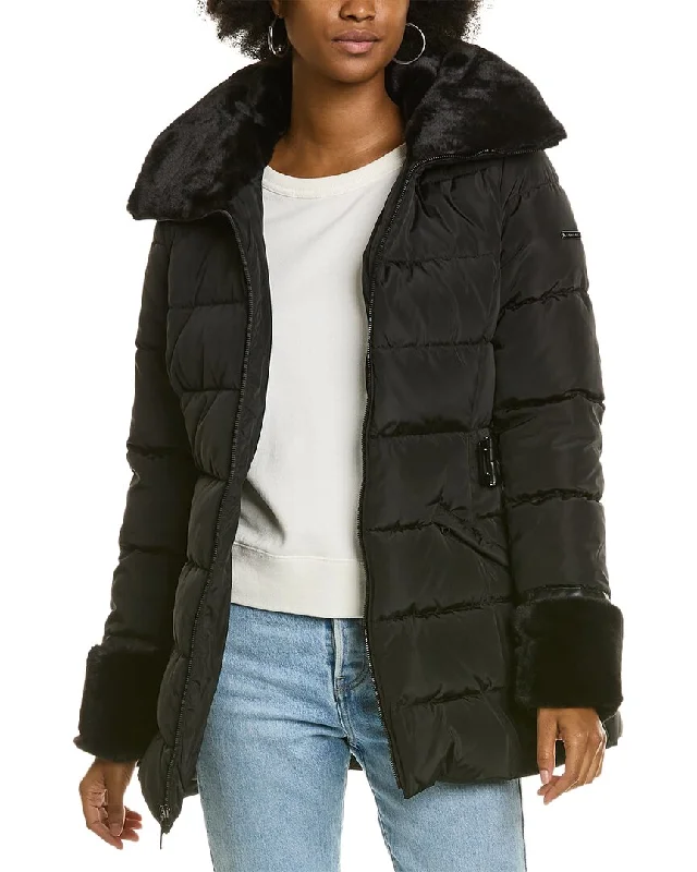 Laundry by Shelli Segal Black Peplum Anorak