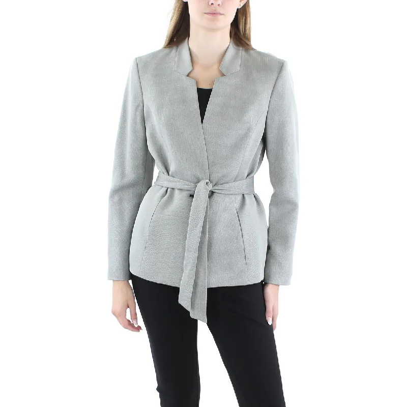 Le Suit Womens Herringbone Professional One-Button Blazer