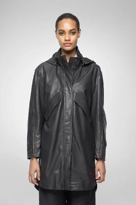 Lexi - Anthracite Leather Coats