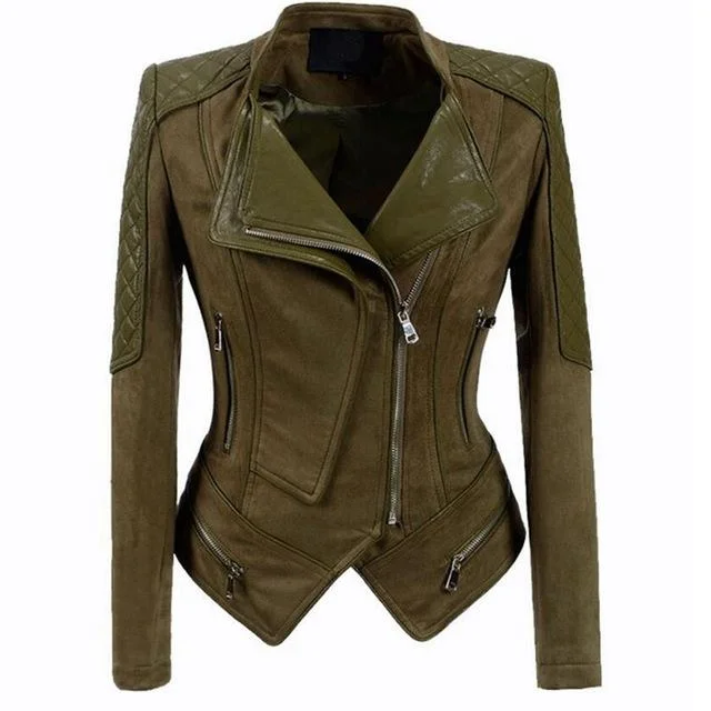 LXUNYI Korean Leather jacket Female