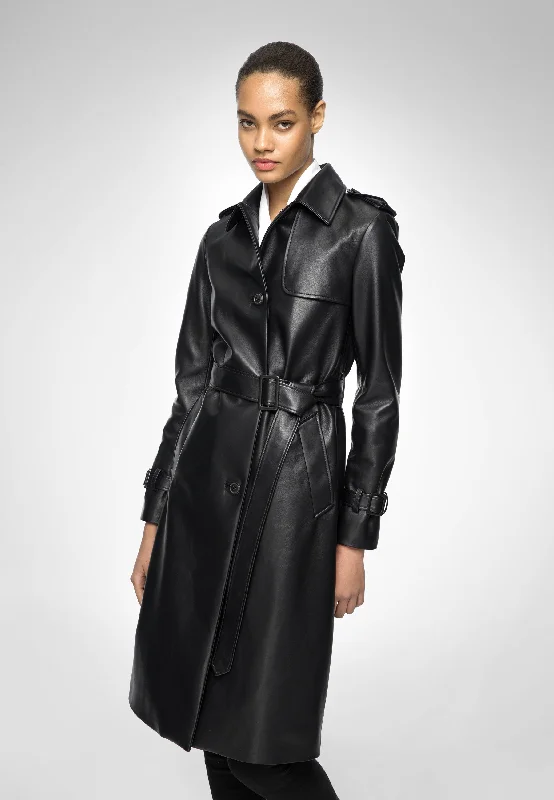 Madyson - Black Leather Coat