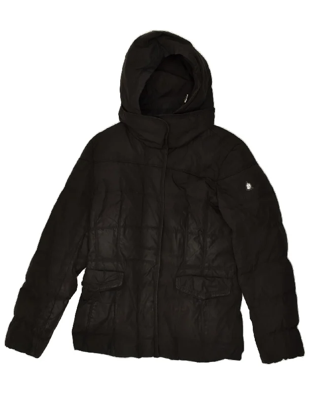 MARINA YACHTING Womens Hooded Padded Jacket IT 46 Large Black