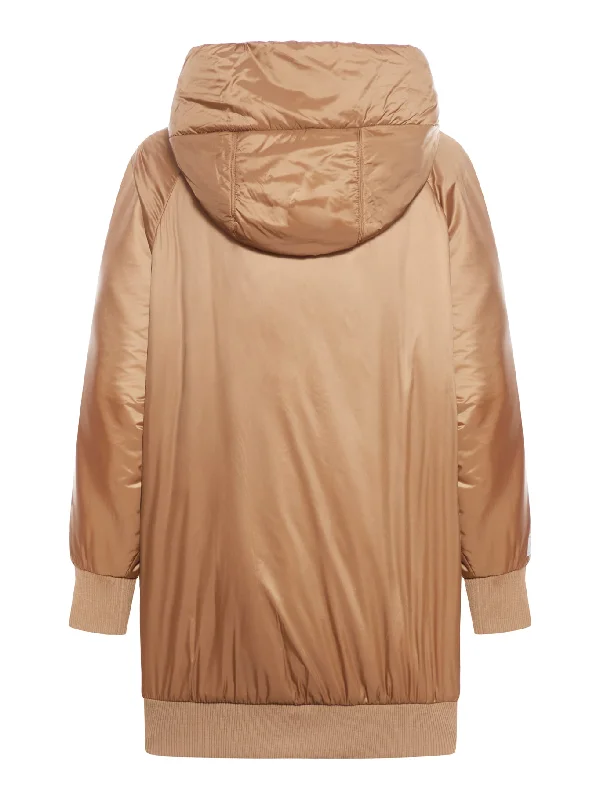 Parka with hood in water-repellent canvas