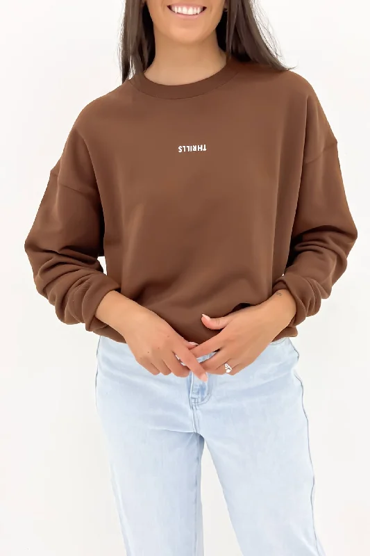 Minimal Thrills Slouch Crew Chestnut