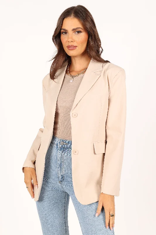 Myla Single Button Blazer - Cream