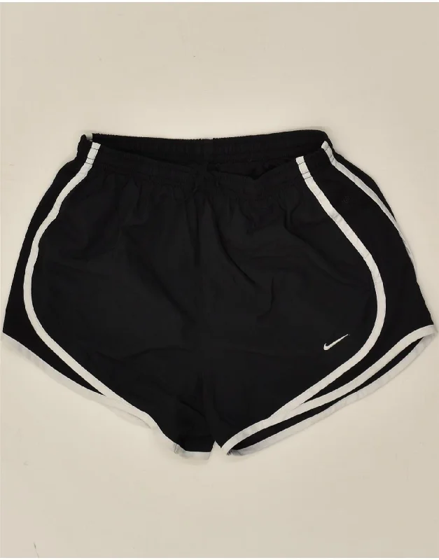 NIKE Womens Dri Fit Sport Shorts UK 10 Small Black Polyester