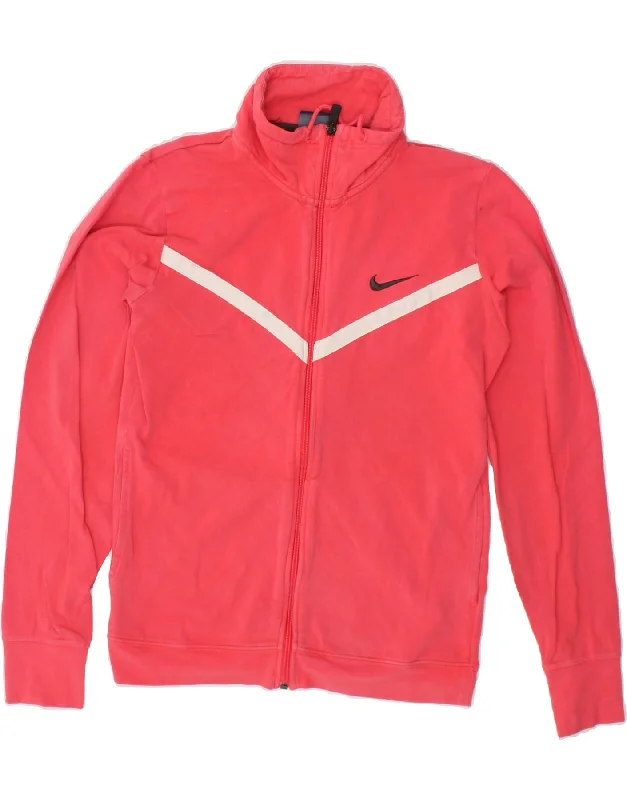 NIKE Womens Tracksuit Top Jacket UK 12 Medium Pink Colourblock