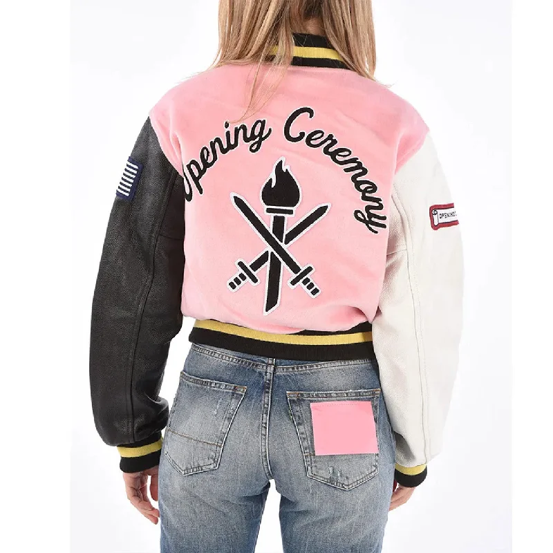 Opening Ceremony Pink Varsity Jacket