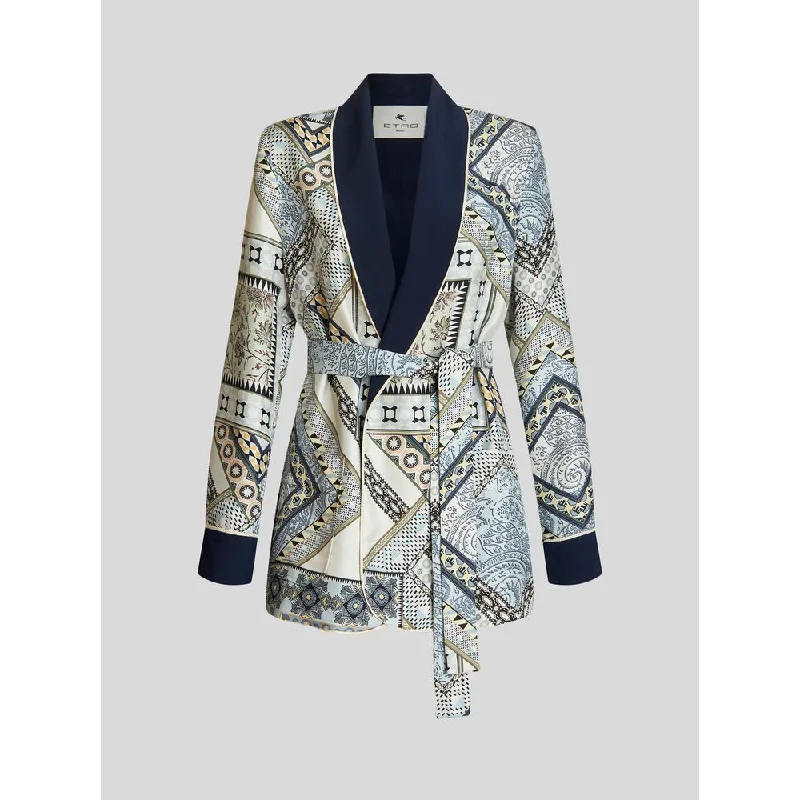 Patchwork Pattern Silk Jacket