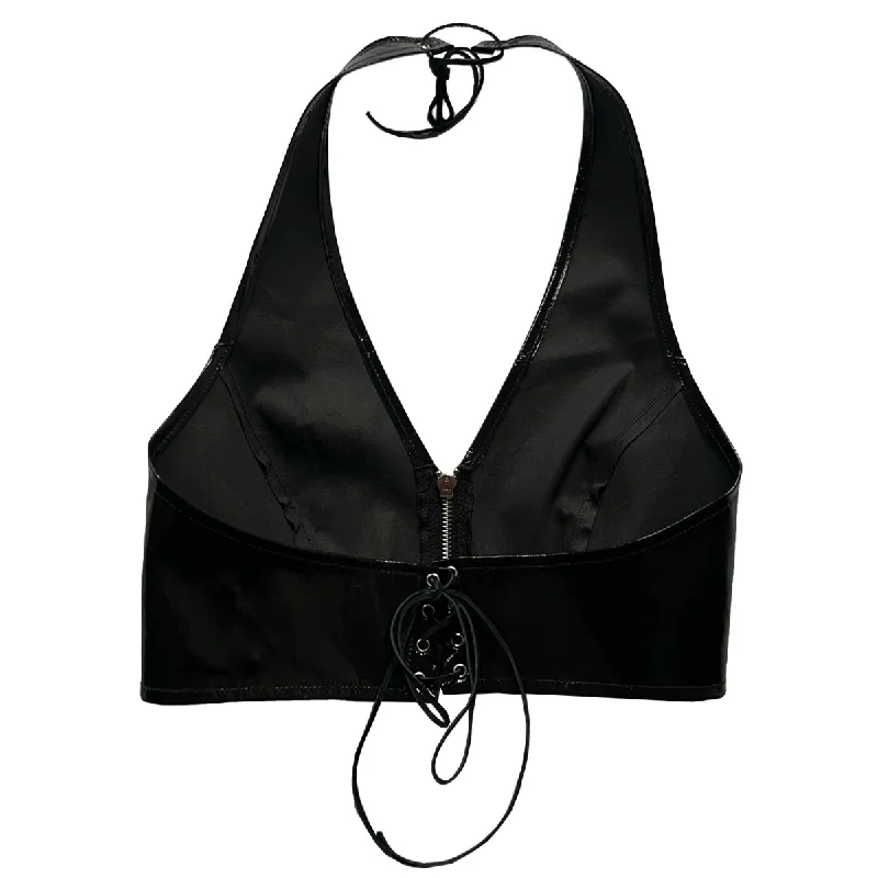 Patent Lambskin Halter Top