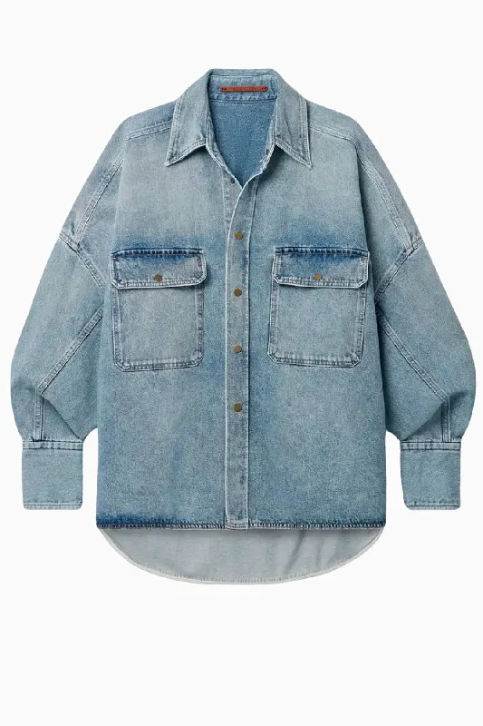 Petar Petrov Oversized Denim Shacket - Light Blue