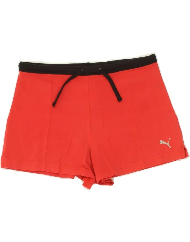 PUMA Womens Sport Shorts UK 10 Small Red Nylon