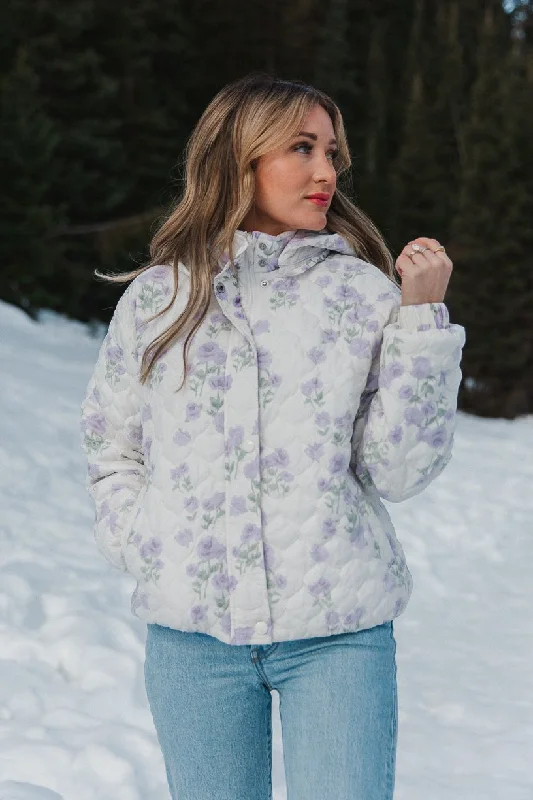 Quilted Jacket in Lavender Floral