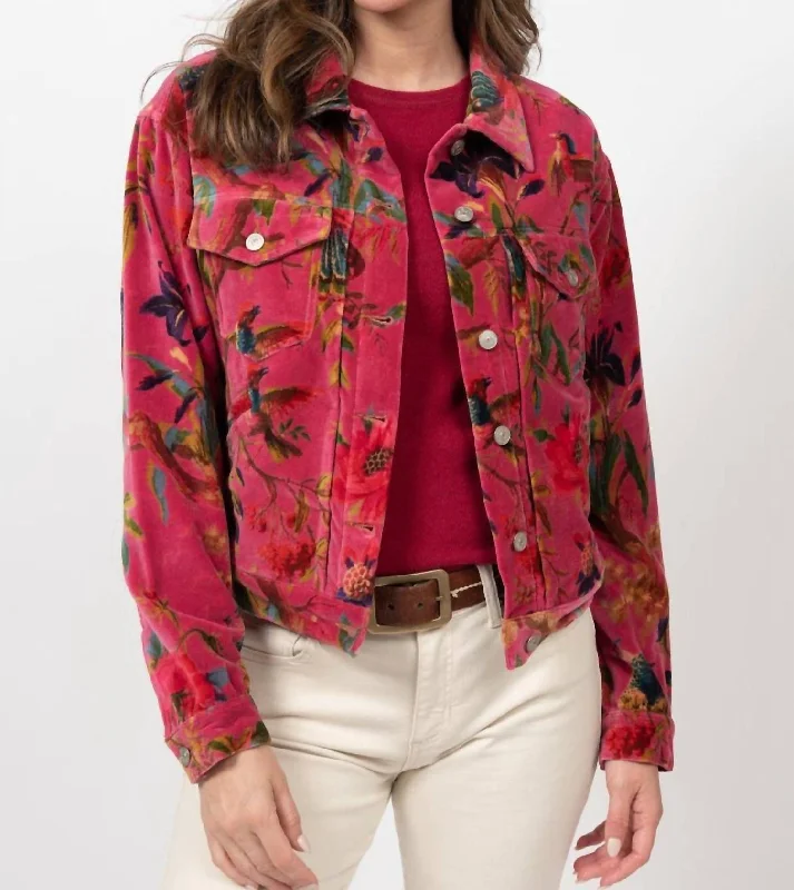 Robin Printed Jacket In Magenta