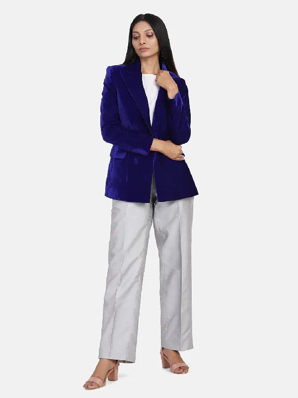 Velvet Blazer - Royal Blue