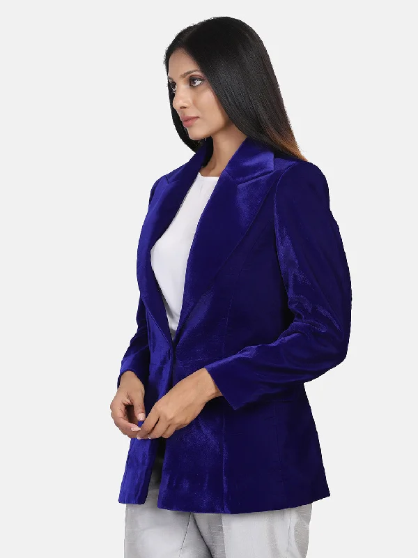 Velvet Blazer - Royal Blue