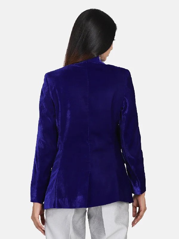 Velvet Blazer - Royal Blue