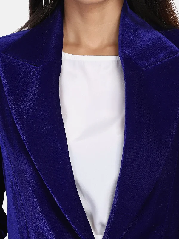 Velvet Blazer - Royal Blue