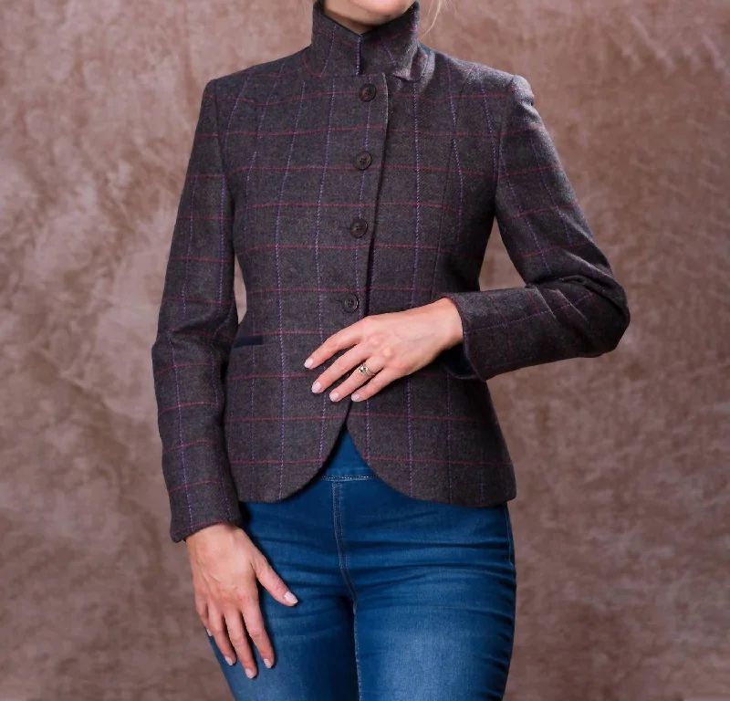 Sasha Tweed Jacket In Deep Burren