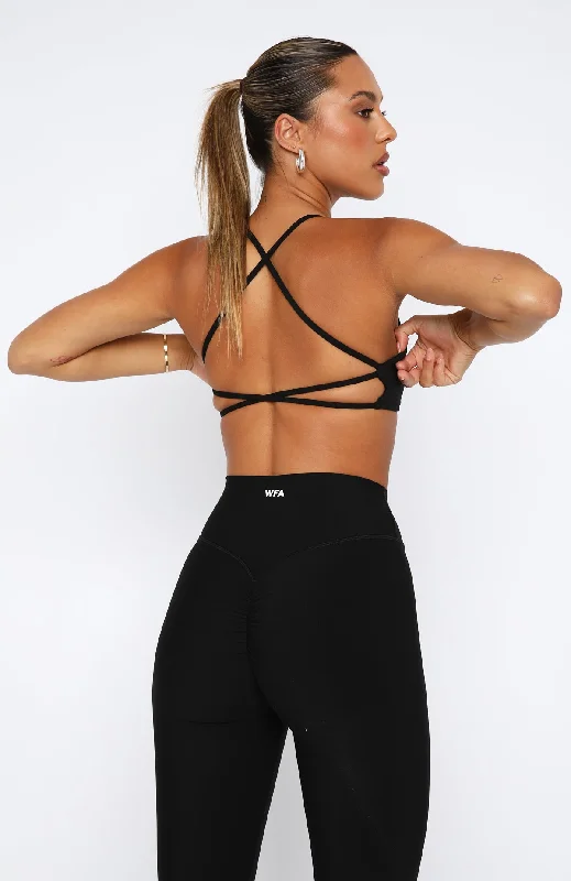 She's Healthy Sports Crop Black