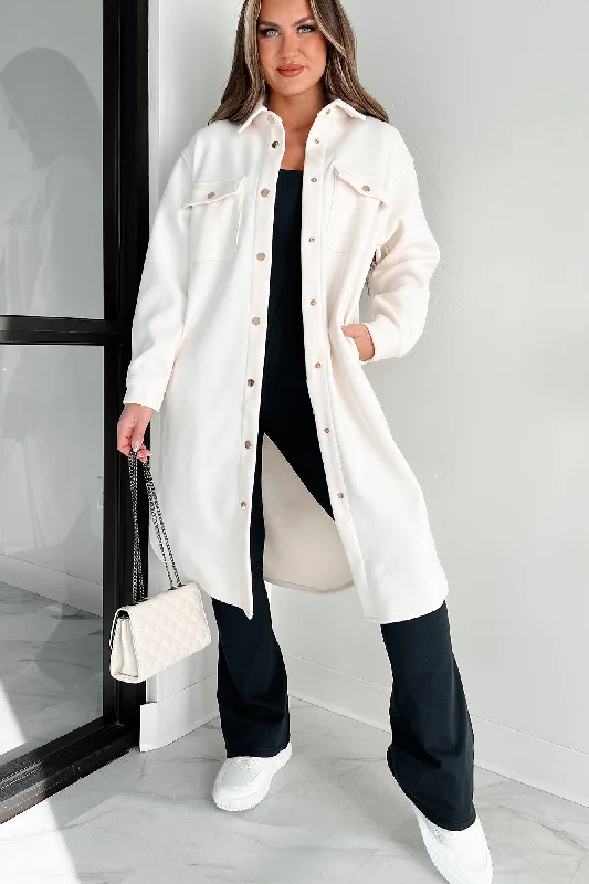 Sophisticated Taste Longline Shacket (Ivory)