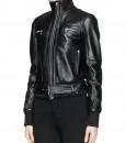 Super Bizco Women Bomber black Leather Jackets