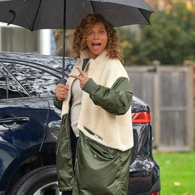 The Equalizer Queen Latifah Green & White Coat