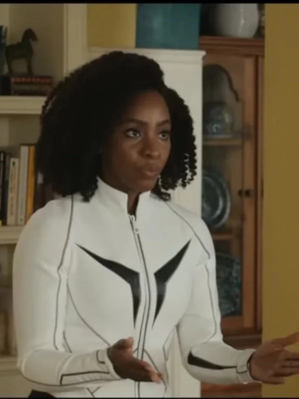 The Marvels Monica Rambeau White Leather Jacket