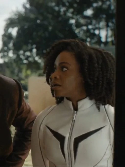 The Marvels Monica Rambeau White Leather Jacket