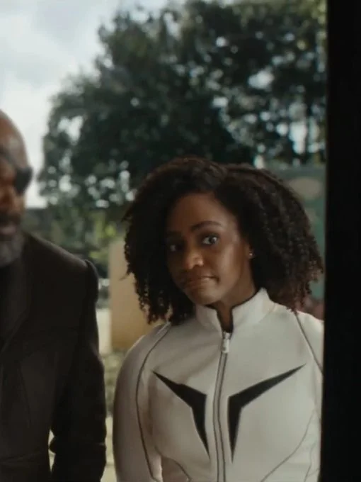 The Marvels Monica Rambeau White Leather Jacket