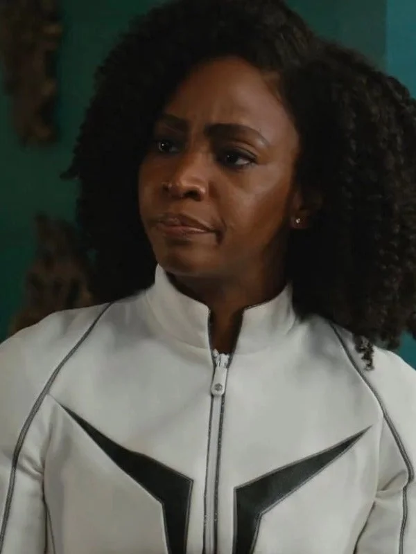 The Marvels Monica Rambeau White Leather Jacket