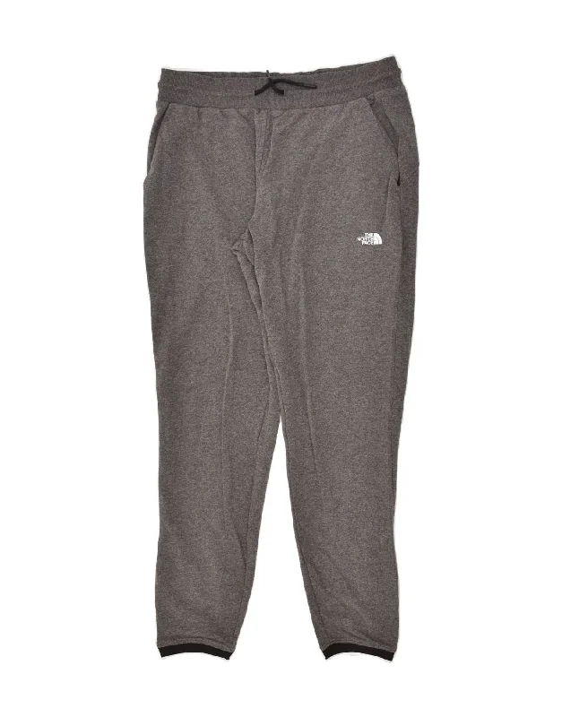 THE NORTH FACE Womens Tracksuit Trousers UK 14 Large Grey Cotton