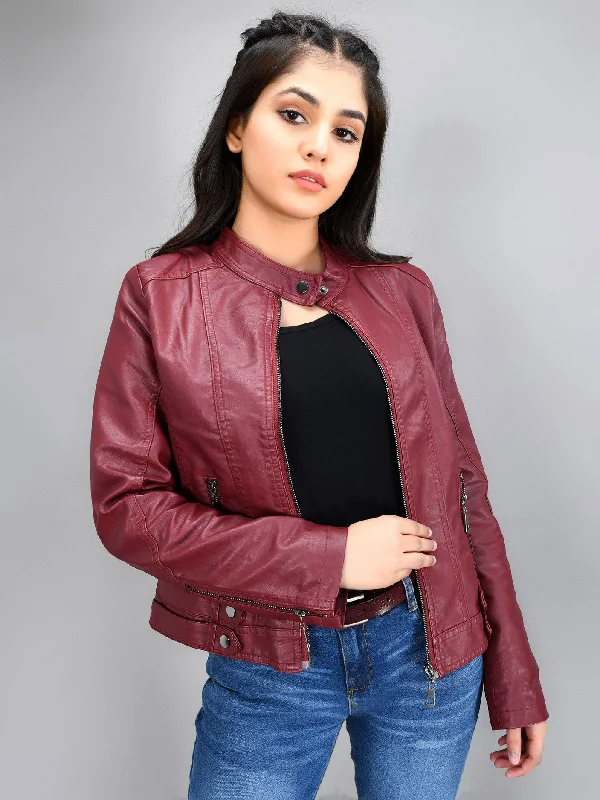 Iconic Leather Jacket - Maroon