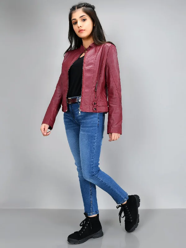 Iconic Leather Jacket - Maroon