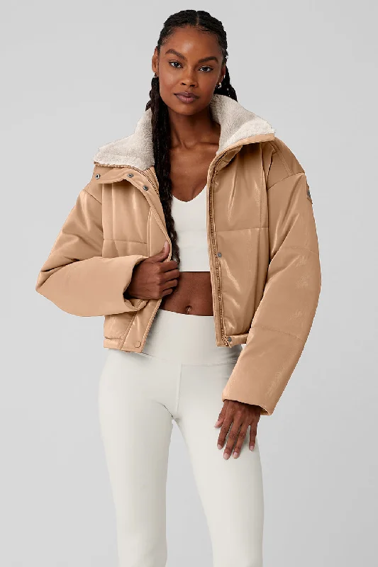 Orion Cropped Puffer - Toasted Almond