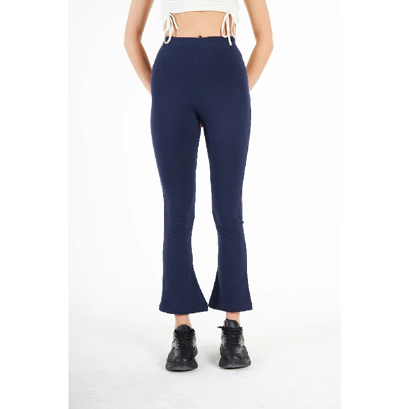 Navy Boot-Cut Leggings