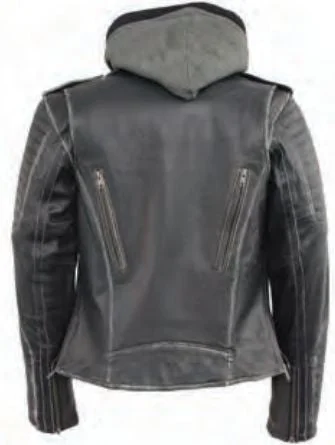 Women’s Rub-Off M/c Jacket W/ Full Hoodie Jacket Liner