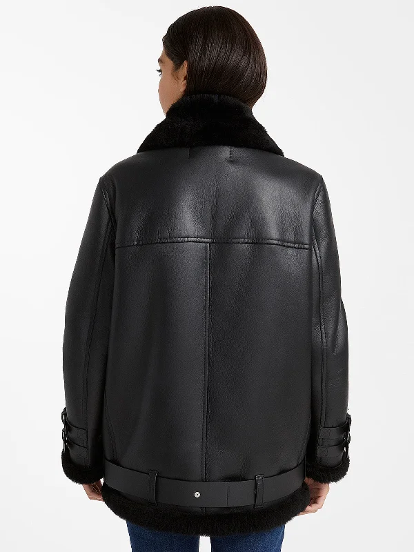 Womens Black Shearling Jacket