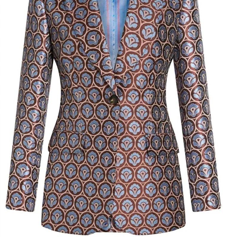 Women's Jacquard Single-Breasted Blazer In Multi