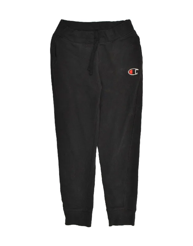 CHAMPION Womens Tracksuit Trousers Joggers UK 12 Medium Black Cotton