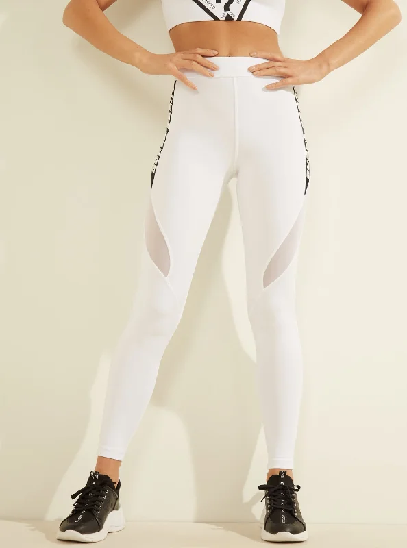 Eco White Active Mesh Leggings