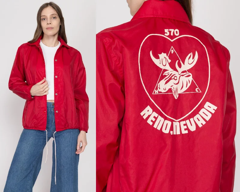 Large 70s Women Of The Moose Red Windbreaker