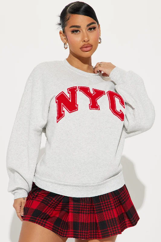 NYC Collegiate Crew Neck Sweatshirt - Heather Grey