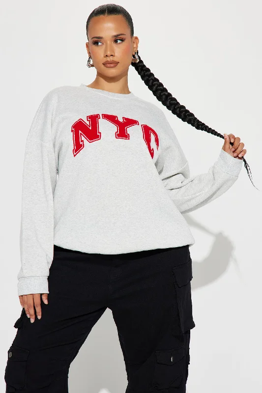 NYC Collegiate Crew Neck Sweatshirt - Heather Grey