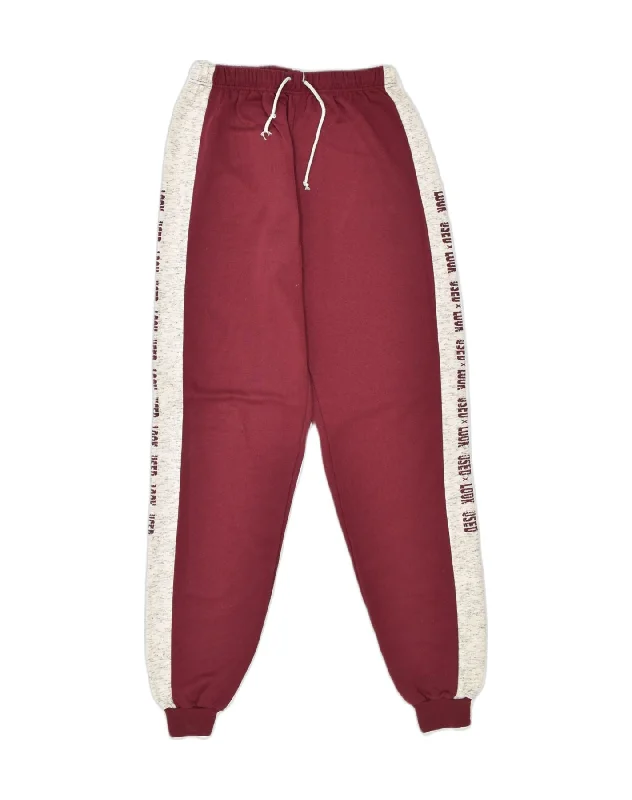 VINTAGE Womens Tracksuit Trousers Joggers UK 18 XL Burgundy Cotton