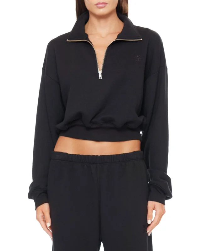 Crop Half-Zip Sweatshirt