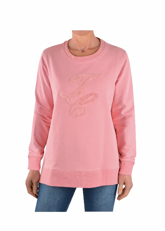 T2W2558089 Thomas Cook Women's Logo Crew Neck Sweat Coral